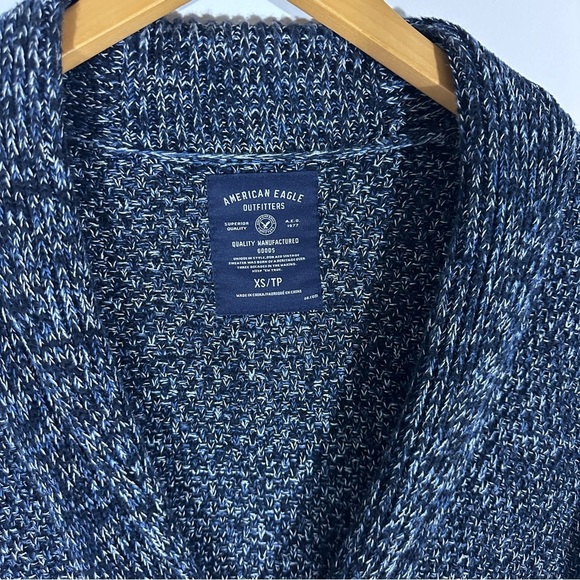 American Eagle Outfitters Cardigan Button Up Sweater Striped Blue White XS - Picture 5 of 7